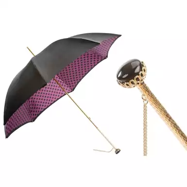 Женский зонт «Purple black polka dots» от Pasotti