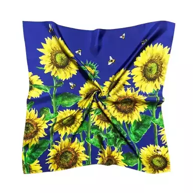 Silk scarf ""Sunflowers and bees"  from OLIZ