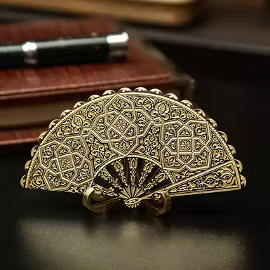 Gift fan "Gold ornament" by Anframa (hand gilding)