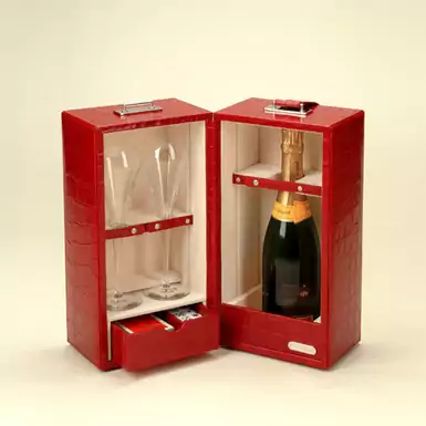 Набір для шампанського "HEMINGWAY RED CROCCO" від Renzo Romagnoli