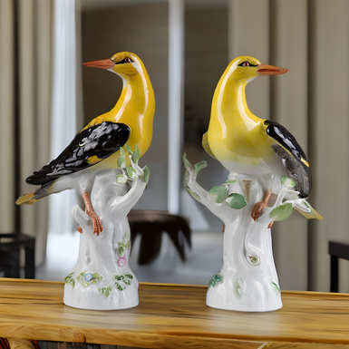 Комплект фарфоровых статуэток "Певчие птицы" (25 см) от Meissen
