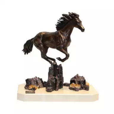 Bronze Statuette "Horse Racing" on a marble base from Ebano Internacional
