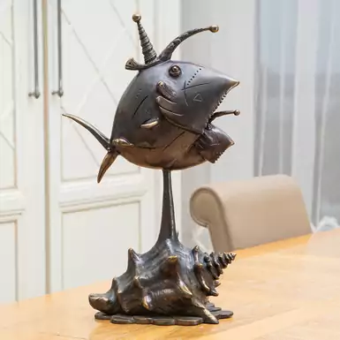 Бронзова скульптура "Три риби, що пливуть з одного боку в інший" (50 см), майстер Олег Пінчук, 2002 рік