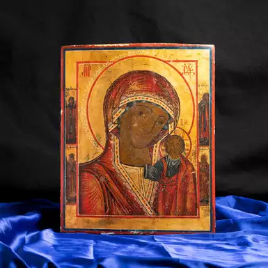 Старинная икона Божьей Матери, середина XIX века