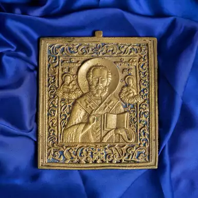 Старинная иконка Святого Николая первой половины XIX века