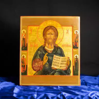 An antique icon of the Savior of the first half of the 19th century