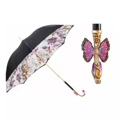 Umbrella-cane "Purple Butterfly" with Swarovski crystals from Pasotti