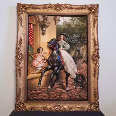 Painting "Horsewoman" (105 x 85 cm, wood)