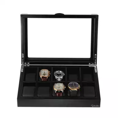 Watch storage box "Total black" by Salvadore
