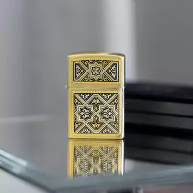 Подарункова запальничка "Damascus style" від Anframa (ручна позолота)