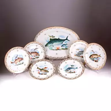 Порцеляновий столовий сервіз "Підводний світ" (13 предметів), 1894-1930 рр., Франція