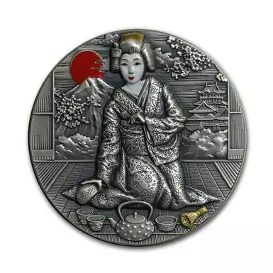 Серебряная монета "Японская девушка"