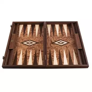 Backgammon "Walnut burl" from natural wood by Manopoulos 
