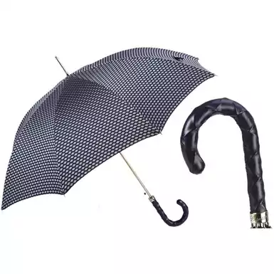 Зонт-трость с витой кожаной ручкой от Pasotti