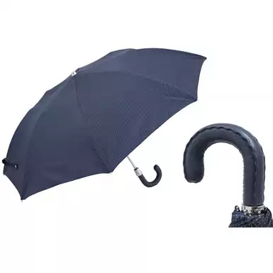 Folding umbrella with leather handle by Pasotti