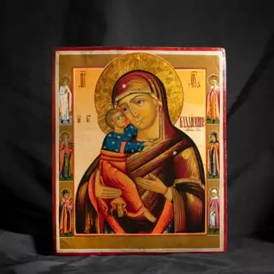Старинная икона "Владимирская Божья Матерь", первая половина XIX века