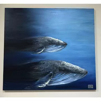 Painting "Majestic Whales", Tatyana Khitraya