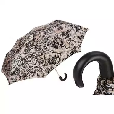 Folding umbrella "Black and Beige" by Pasotti 