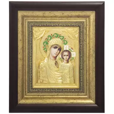 Позолочена Казанська ікона Божої Матері