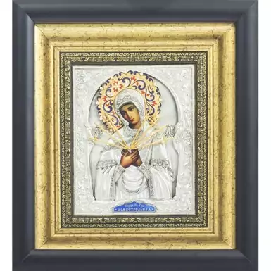 Silver-plated seven-arrow icon of the Mother of God
