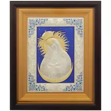 Silver-plated icon of Our Lady of the Gate of Dawn
