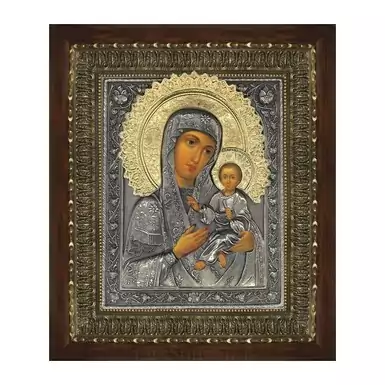 Silver-plated icon of the Mother of God "Hodegetria"