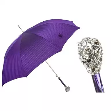 Umbrella-cane "King of beasts" from Pasotti with a silver handle
