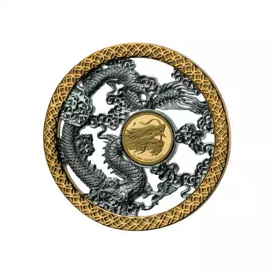 Золотая монета-кулон в серебре "Symbol of life", 10 долларов
