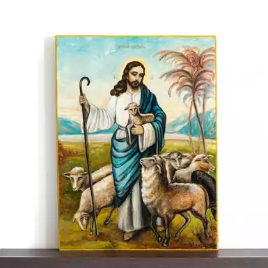 Старовинна ікона «Ісус – добрий Пастир» кінця XIX століття