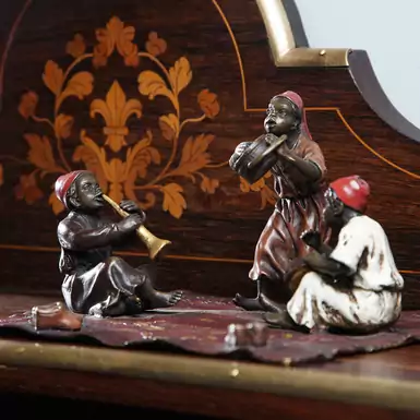 Антикварная скульптура в миниатюре "Children playing dice" от фабрики Бергмана, Австрия