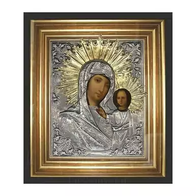 Посеребрённая Казанская икона Богородицы