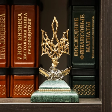 Авторська статуетка Герб України Тризуб із позолотою та срібленням