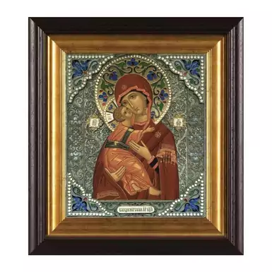 Gilded Icon of Our Lady of Vladimir 