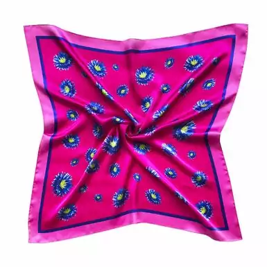 Шелковый платок "Волошки" в розовом от OLIZ