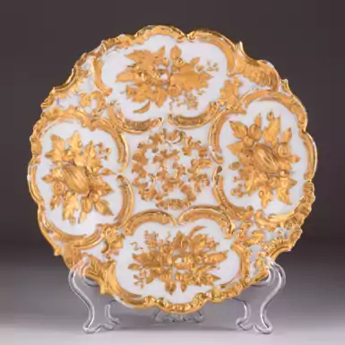 Porcelain dish "Golden Flowers" from Meissen
