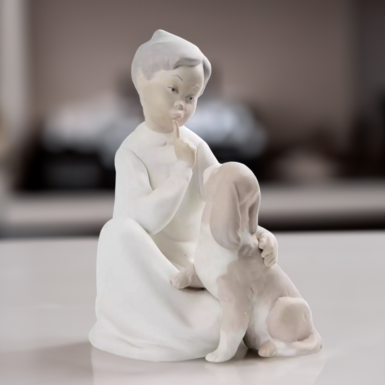 Porcelain figurine "Boy and dog" by Lladro