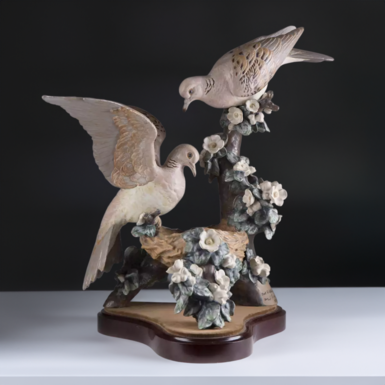 Limited edition sculpture "Turtle dove nest" by Lladro