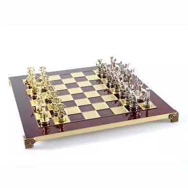 Подарункові шахи Греція червоний від Manopoulos (36x36 см)
