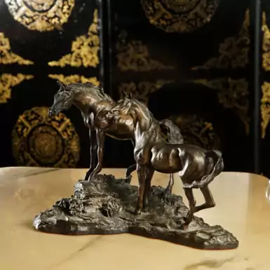 Вінтажна скульптура "Two horses" французького підданства, друга половина ХХ століття, Франція