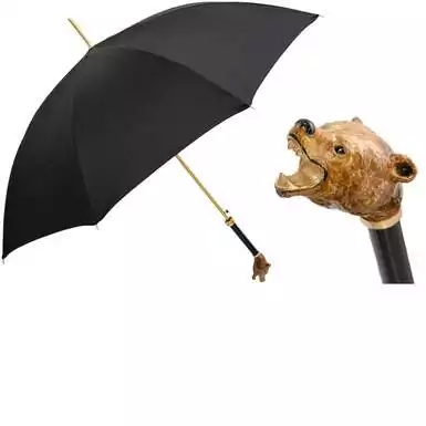 Brown bear cane umbrella by Pasotti