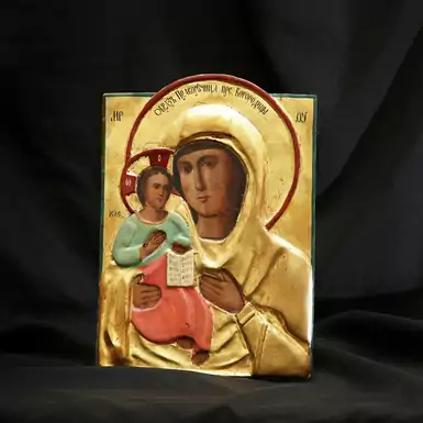 Украинская народная икона Матери Божьей Праворучницы конца ХІХ века 