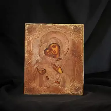 Старовинна ікона Володимирської Божої Матері кінця XIX початку XX століття
