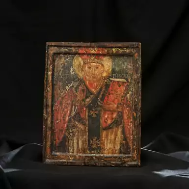 Старинная икона Николая Чудотворца второй половины XVIII века