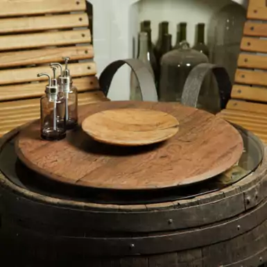 Дерев'яний обертний стіл "Cheese table" від Wine Decor