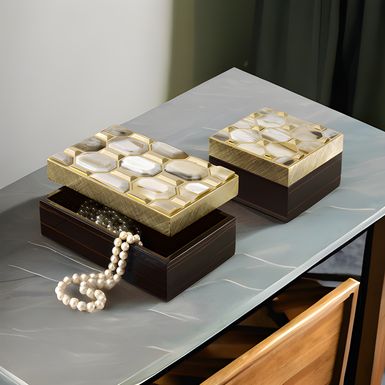 Natural horn "Caroline" jewelry box set by Arca Horn