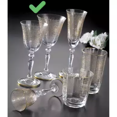 Set of Gold-plated wine glasses by Cre Art
