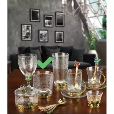 Набір з 6 позолочених склянок з метеликом від Cre Art