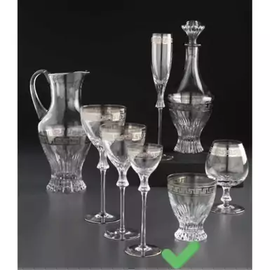 A set of 6 glasses on a high stem by Cre Art