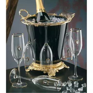 Набір з 6 келихів для шампанського з відерцем для льоду Cre Art
