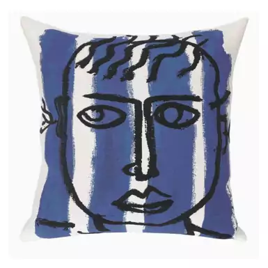 Tapestry pillow Castelbajac "Pur de la feuille" (45x45 cm) by Jules Pansu